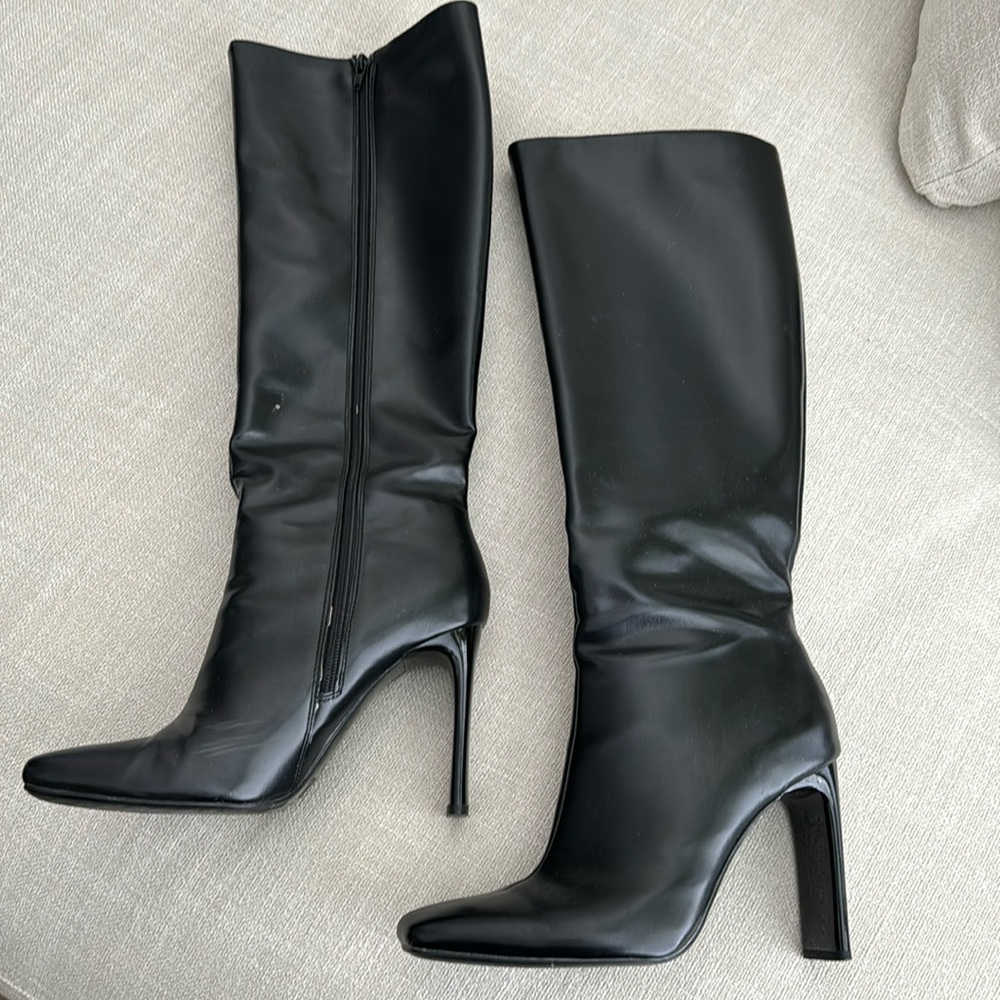 Zara Black Knee-High Boots